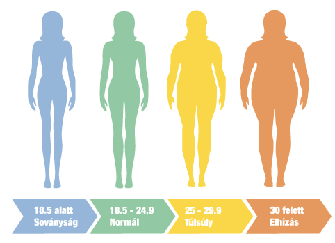 BMI kategóriákat szemléltető grafika